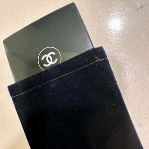 Chanel 3x3 Makeup Mirror with Pouch - Handheld - Single-Sided - Rarely Used